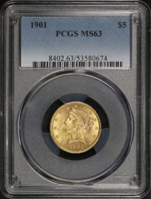 Obverse of this 1901 Liberty Head $5 PCGS MS-63