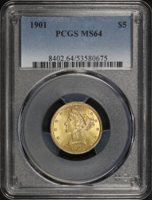 Obverse of this 1901 Liberty Head $5 PCGS MS-64