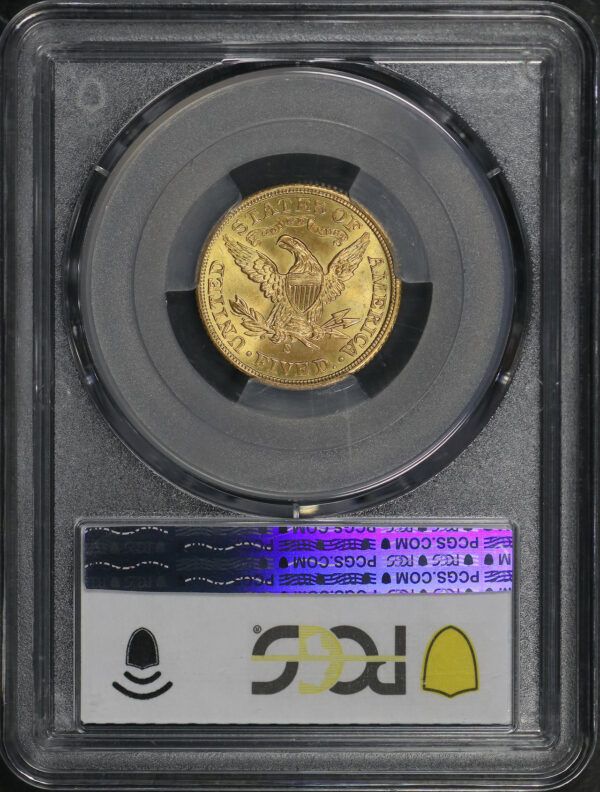 Reverse of this 1901/0-S Liberty Head $5 PCGS MS-66+ CAC