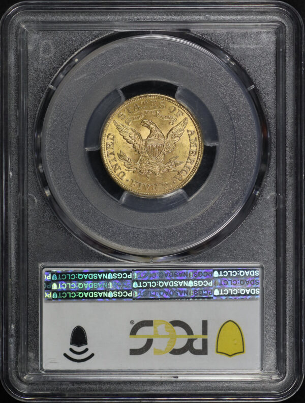 Reverse of this 1903-S Liberty Head $5 PCGS MS-63+ CAC The Fairmont Collection