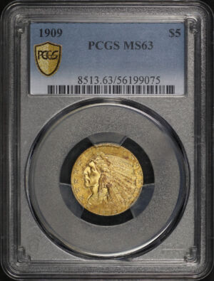 Obverse of this 1909 Indian $5 PCGS MS-63