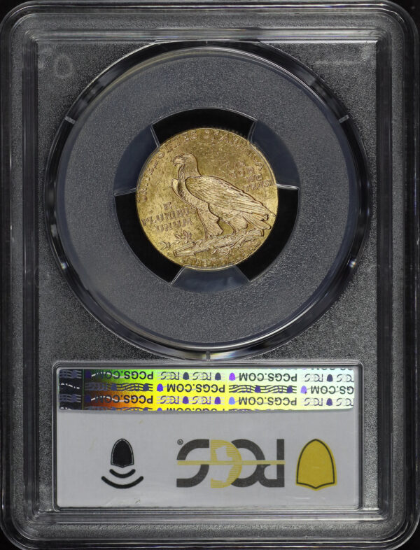 Reverse of this 1909-D Indian $5 PCGS MS-63