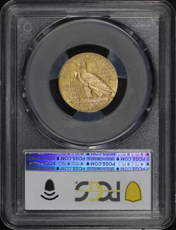 Reverse of this 1909-D Indian $5 PCGS MS-63
