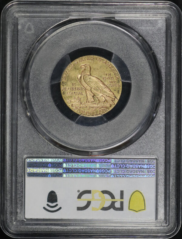 Reverse of this 1910-S Indian $5 PCGS AU-58