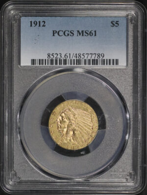 Obverse of this 1912 Indian $5 PCGS MS-61
