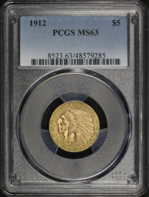Obverse of this 1912 Indian $5 PCGS MS-63