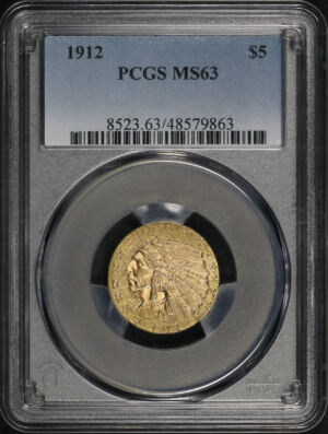 Obverse of this 1912 Indian $5 PCGS MS-63