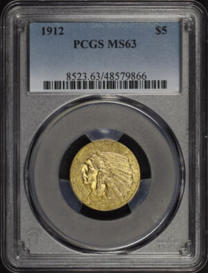 Obverse of this 1912 Indian $5 PCGS MS-63