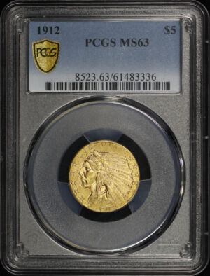Obverse of this 1912 Indian $5 PCGS MS-63