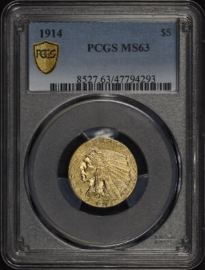 Obverse of this 1914 Indian $5 PCGS MS-63