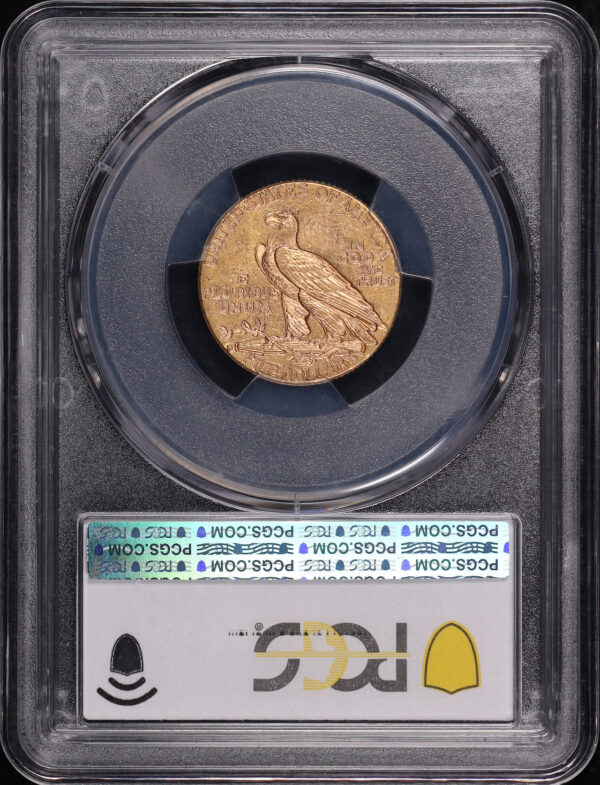 Reverse of this 1914-D Indian $5 PCGS MS-62