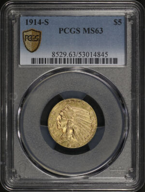 Obverse of this 1914-S Indian $5 PCGS MS-63