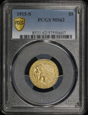 Obverse of this 1915-S Indian $5 PCGS MS-62