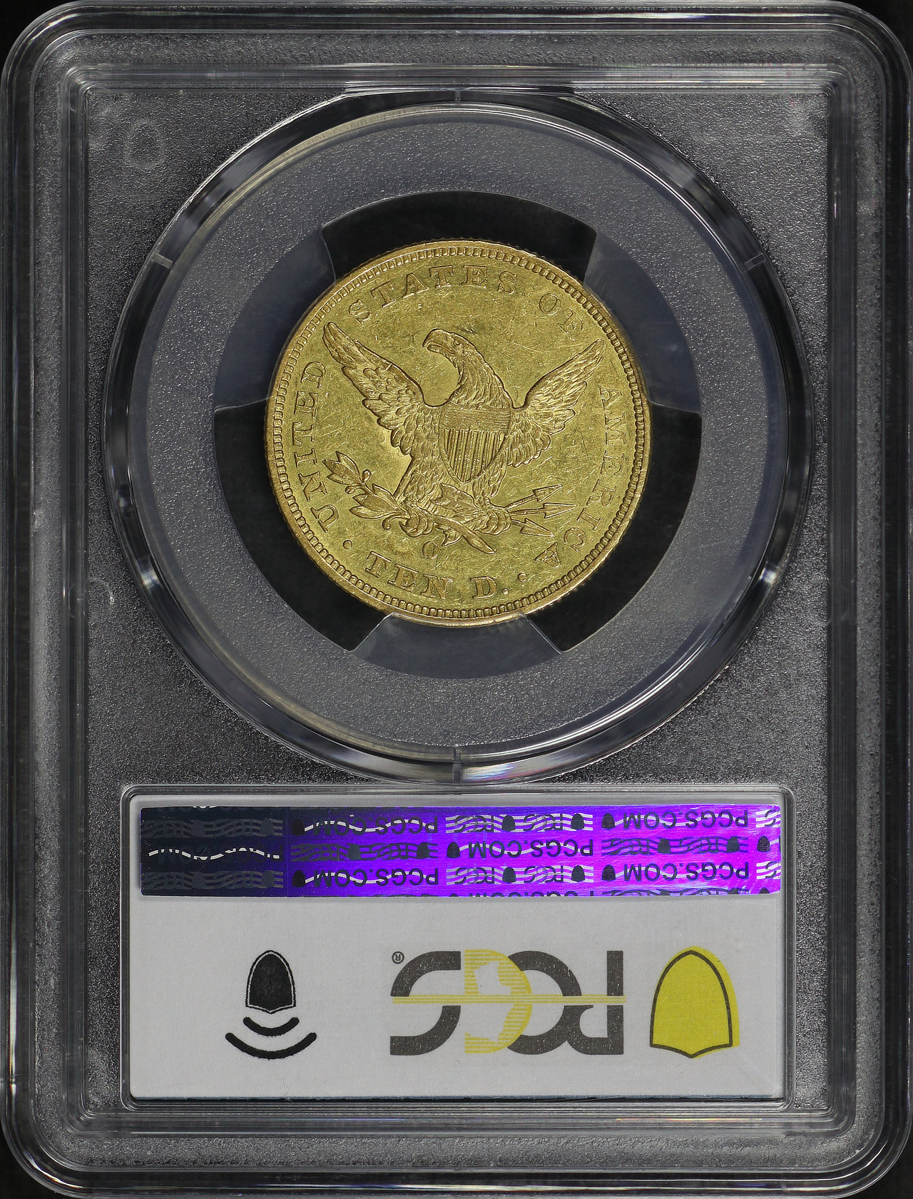 Reverse of this 1841-O Liberty Head $10 PCGS AU-50