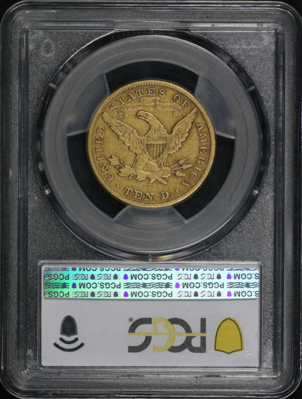 Reverse of this 1875-CC Liberty Head $10 PCGS VF-20