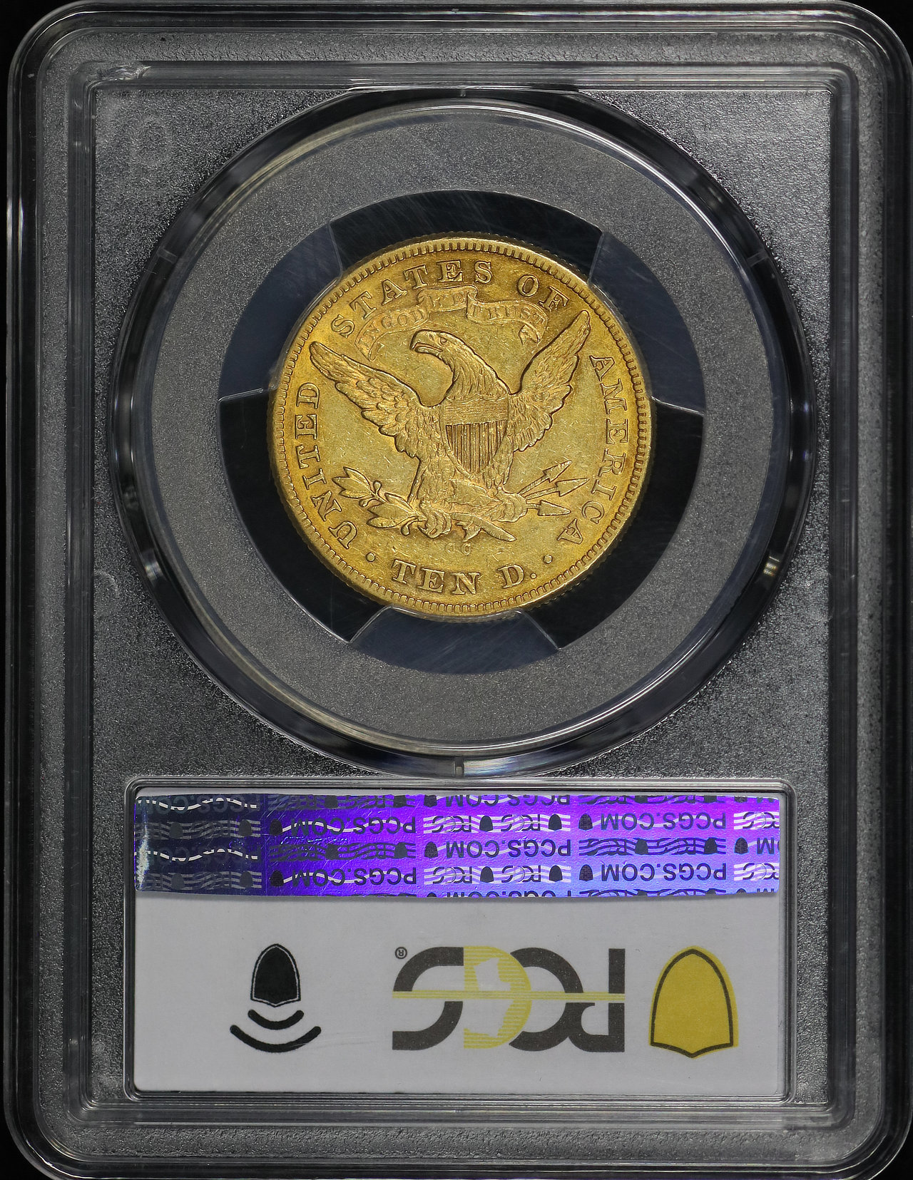 Reverse of this 1876-CC Liberty Head $10 PCGS XF-40
