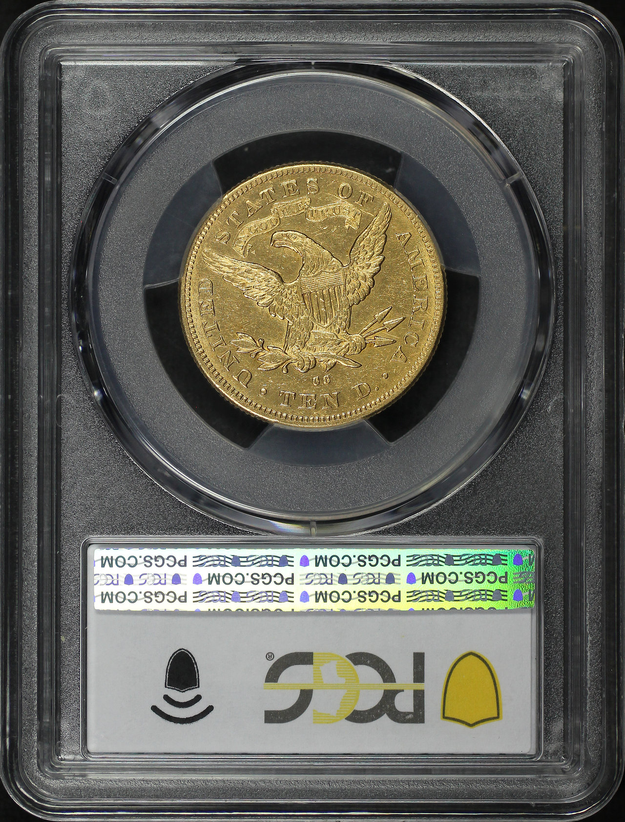 Reverse of this 1878-CC Liberty Head $10 PCGS AU-50