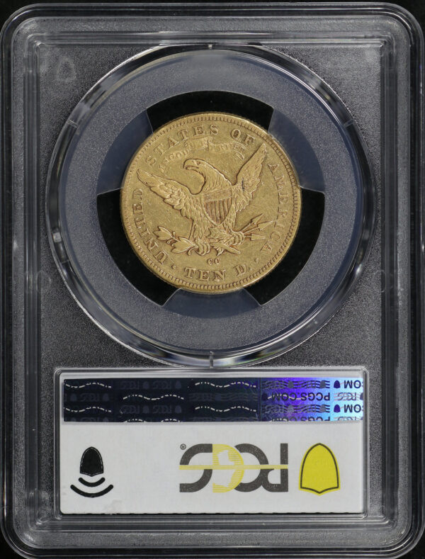 Reverse of this 1879-CC Liberty Head $10 PCGS XF-40