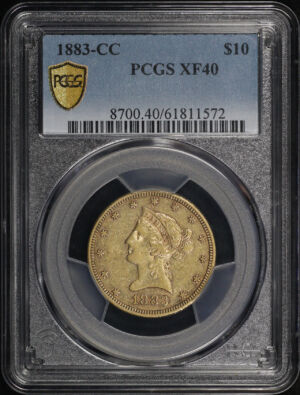 Obverse of this 1883-CC Liberty Head $10 PCGS XF-40