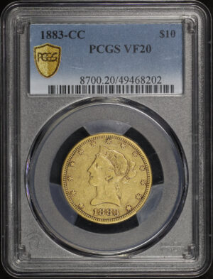 Obverse of this 1883-CC Liberty Head $10 PCGS VF-20