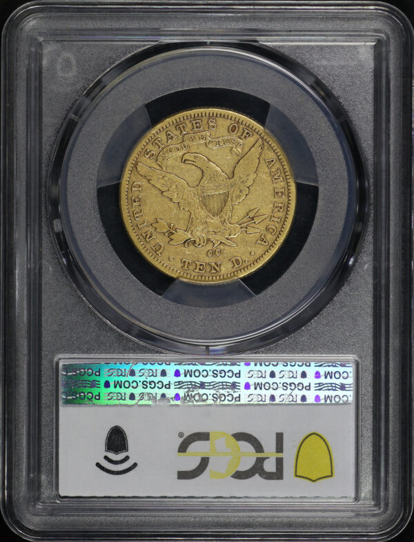 Reverse of this 1883-CC Liberty Head $10 PCGS VF-20