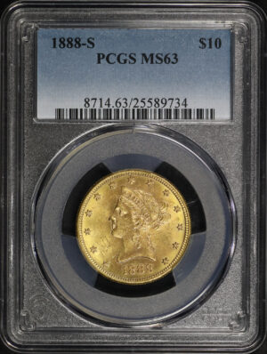 Obverse of this 1888-S Liberty Head $10 PCGS MS-63