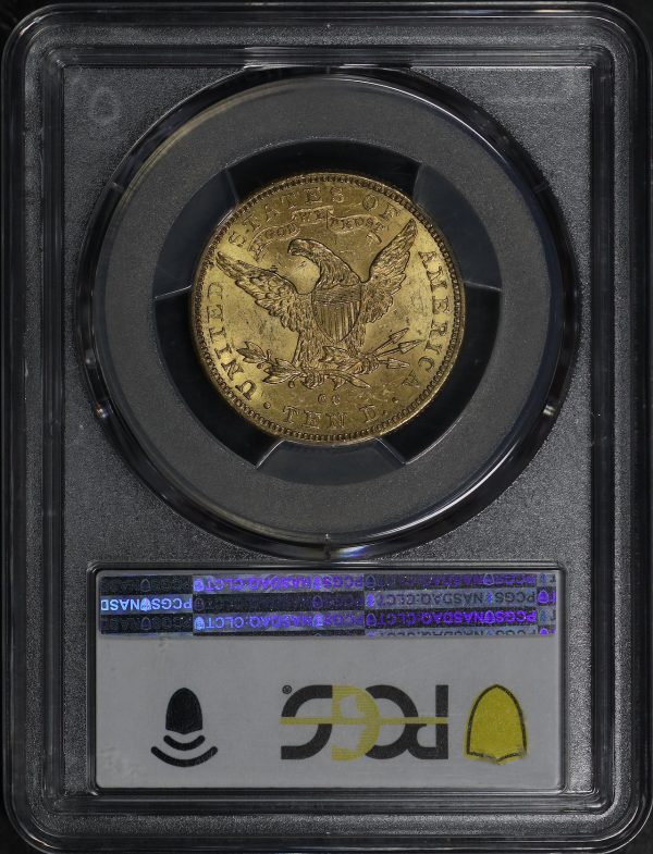 Reverse of this 1891-CC Liberty Head $10 PCGS MS-62