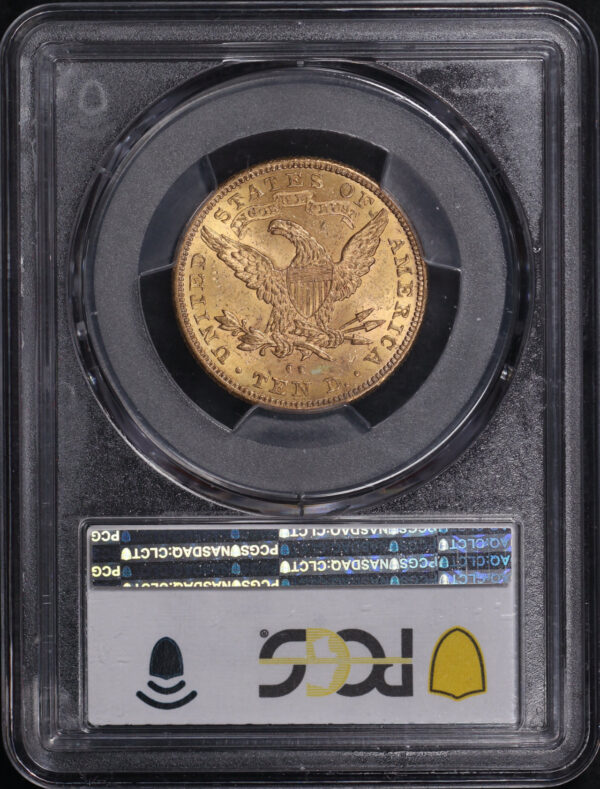 Reverse of this 1891-CC Liberty Head $10 PCGS MS-62