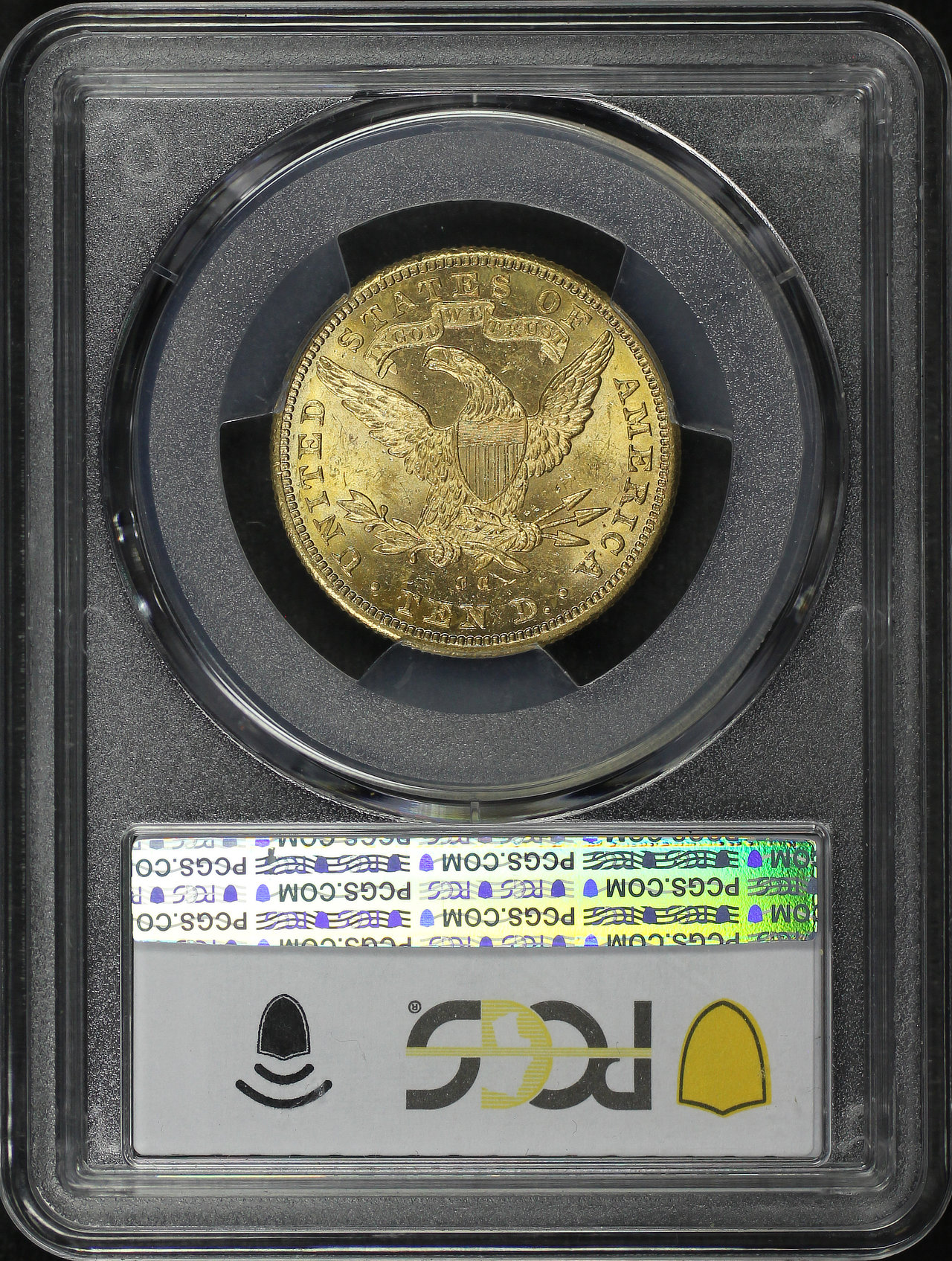 Reverse of this 1891-CC Liberty Head $10 PCGS MS-62