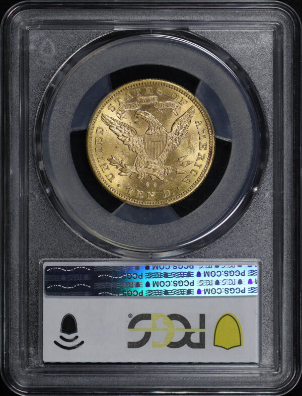 Reverse of this 1891-CC Liberty Head $10 PCGS MS-62+