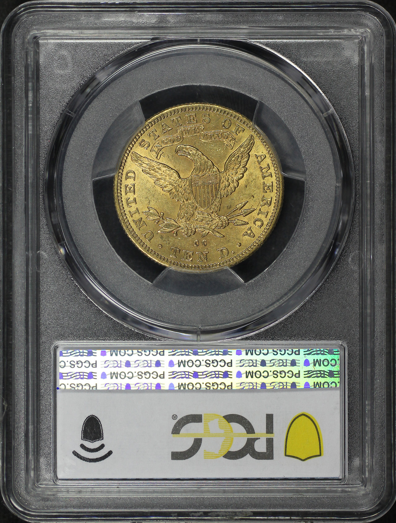 Reverse of this 1892-CC Liberty Head $10 PCGS MS-62 The Fairmont Collection