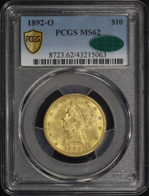 Obverse of this 1892-O Liberty Head $10 PCGS MS-62 CAC