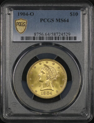 Obverse of this 1904-O Liberty Head $10 PCGS MS-64