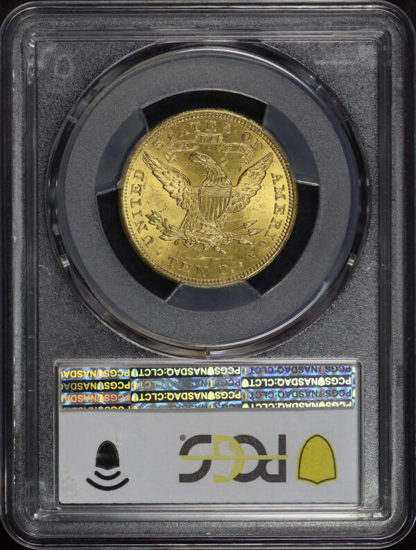 Reverse of this 1906-D Liberty Head $10 PCGS MS-64+ CAC