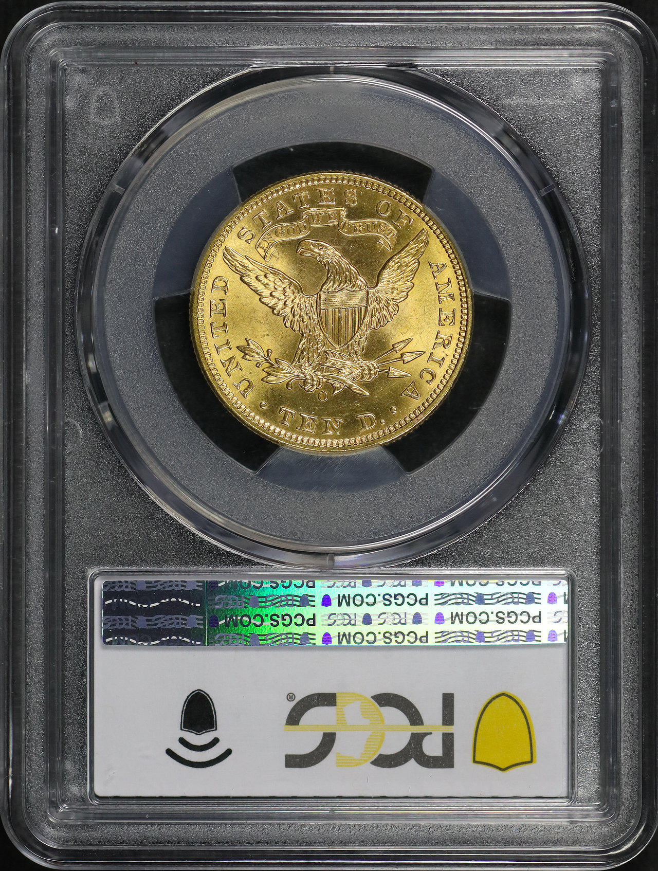 Reverse of this 1906-O Liberty Head $10 PCGS MS-65