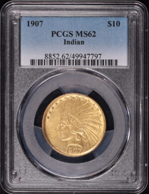 Obverse of this 1907 Indian $10 PCGS MS-62
