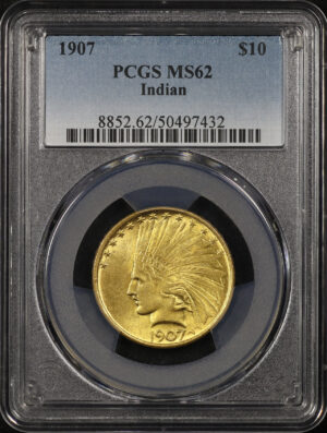 Obverse of this 1907 Indian $10 PCGS MS-62