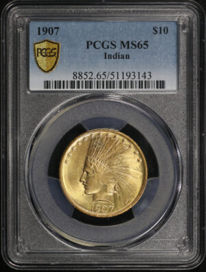 Obverse of this 1907 Indian $10 PCGS MS-65