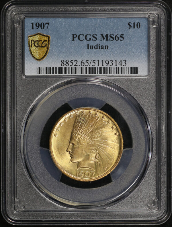 Obverse of this 1907 Indian $10 PCGS MS-65