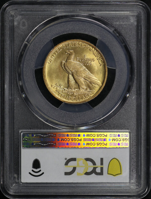 Reverse of this 1907 Indian $10 PCGS MS-65