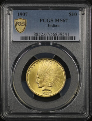 Obverse of this 1907 Indian $10 PCGS MS-67