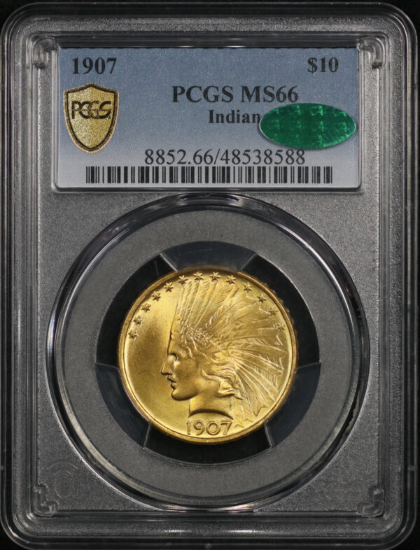 Obverse of this 1907 Indian $10 PCGS MS-66 CAC