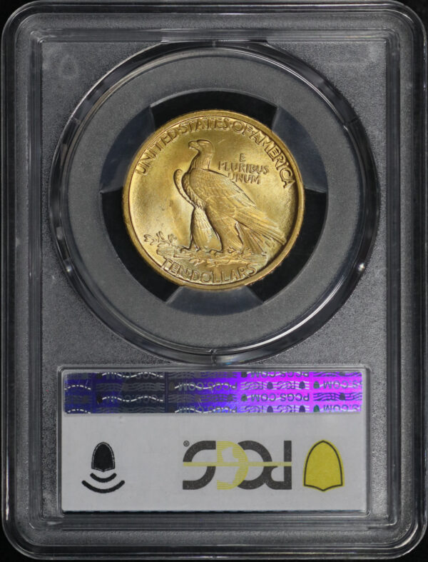 Reverse of this 1907 Indian $10 PCGS MS-66 CAC