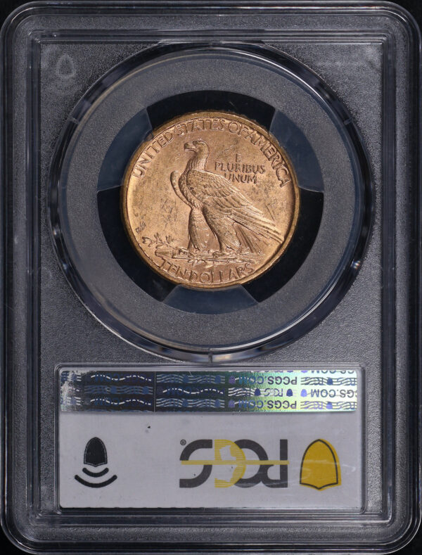 Reverse of this 1908-D Indian $10 No Motto PCGS MS-62