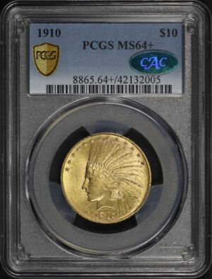 Obverse of this 1910 Indian $10 Motto PCGS MS-64+ CAC
