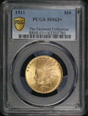 Obverse of this 1911 Indian $10 Motto PCGS MS-63+ The Fairmont Collection