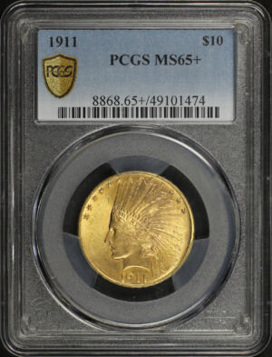 Obverse of this 1911 Indian $10 Motto PCGS MS-65+