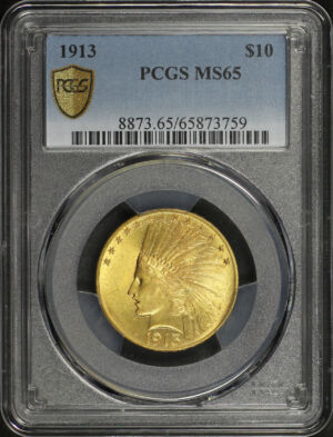 Obverse of this 1913 Indian $10 Motto PCGS MS-65