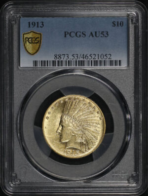 Obverse of this 1913 Indian $10 Motto PCGS AU-53