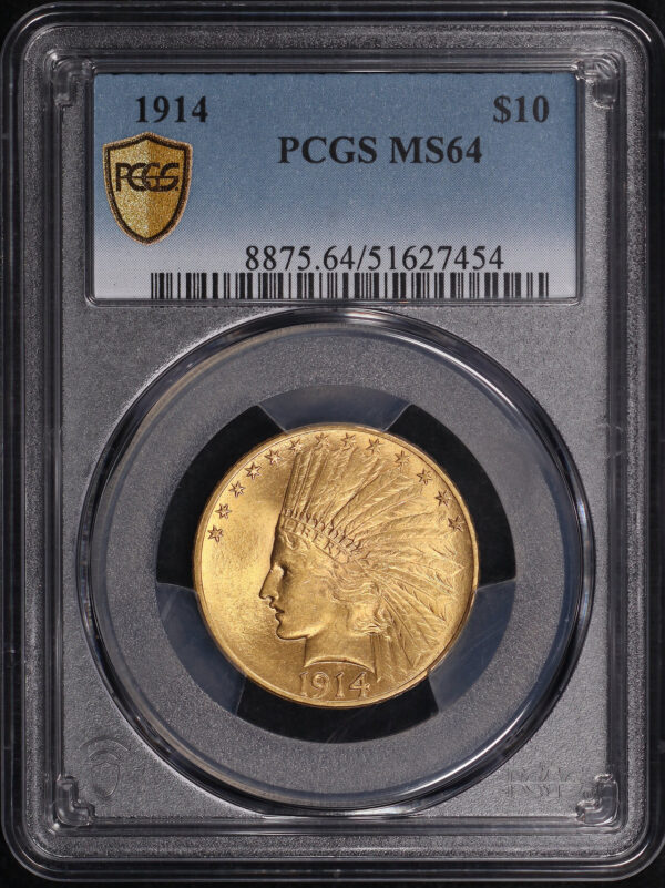 Obverse of this 1914 Indian $10 Motto PCGS MS-64